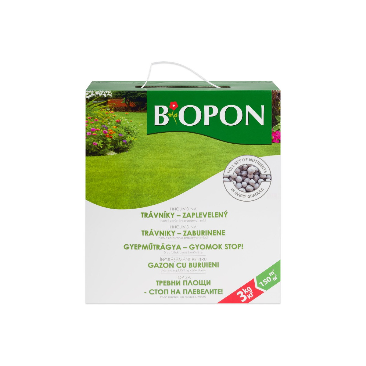 Hnojivo na trávniky - zaburinený - BoPon - 3 kg