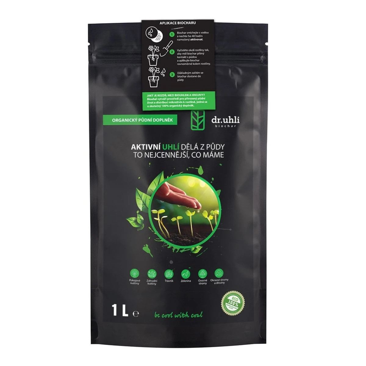 Biochar - aktívne uhlie k rastlinám - Devrakon - 1 l