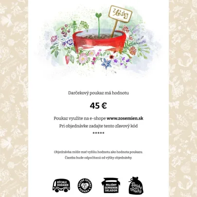 Voucher z lásky - poukaz v hodnote 45 €