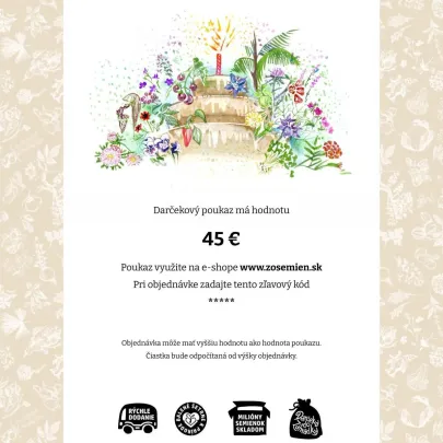 Narodeninový voucher - poukaz v hodnote 45 €