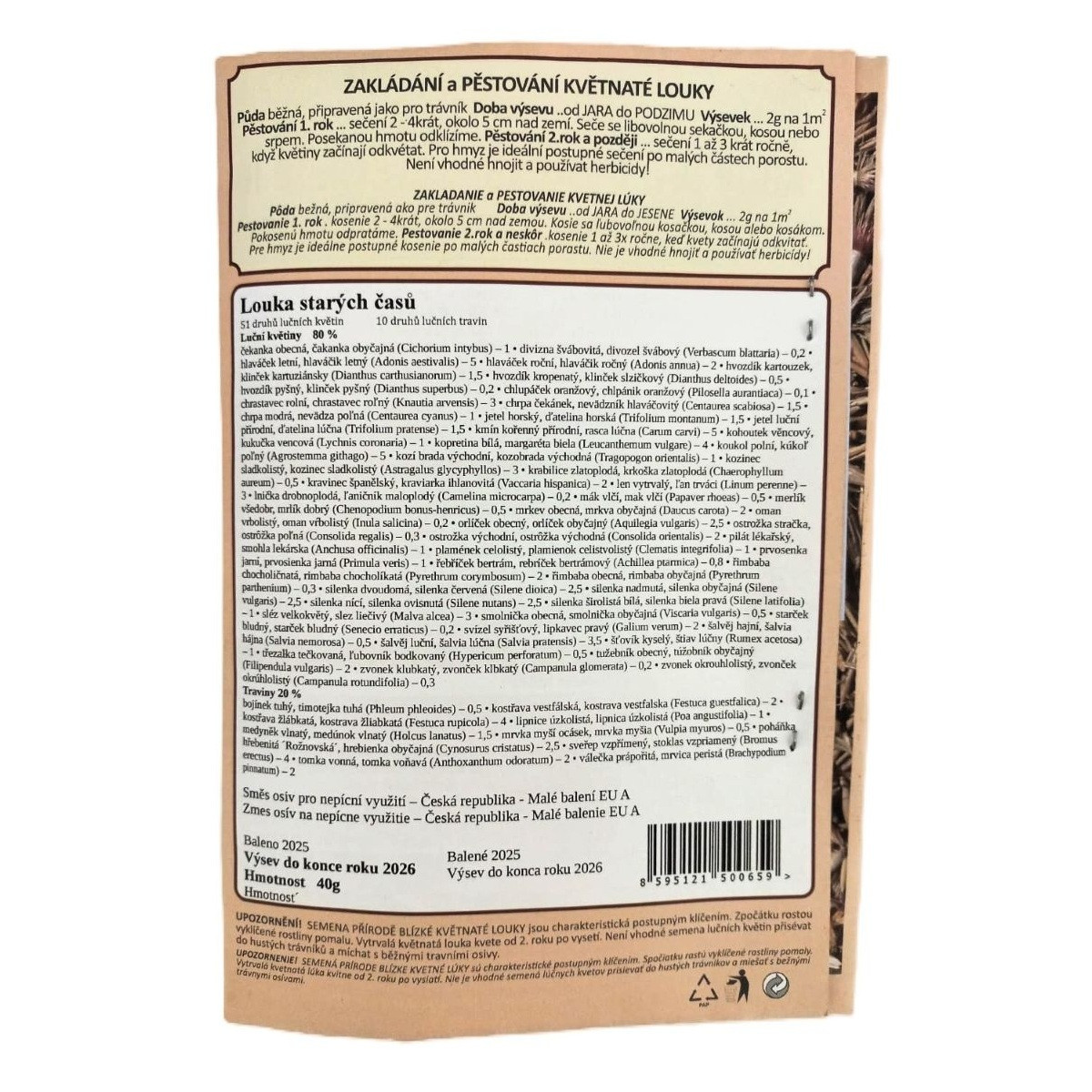 Lúka starých čias - Planta Naturalis - lúčna zmes - 40 g