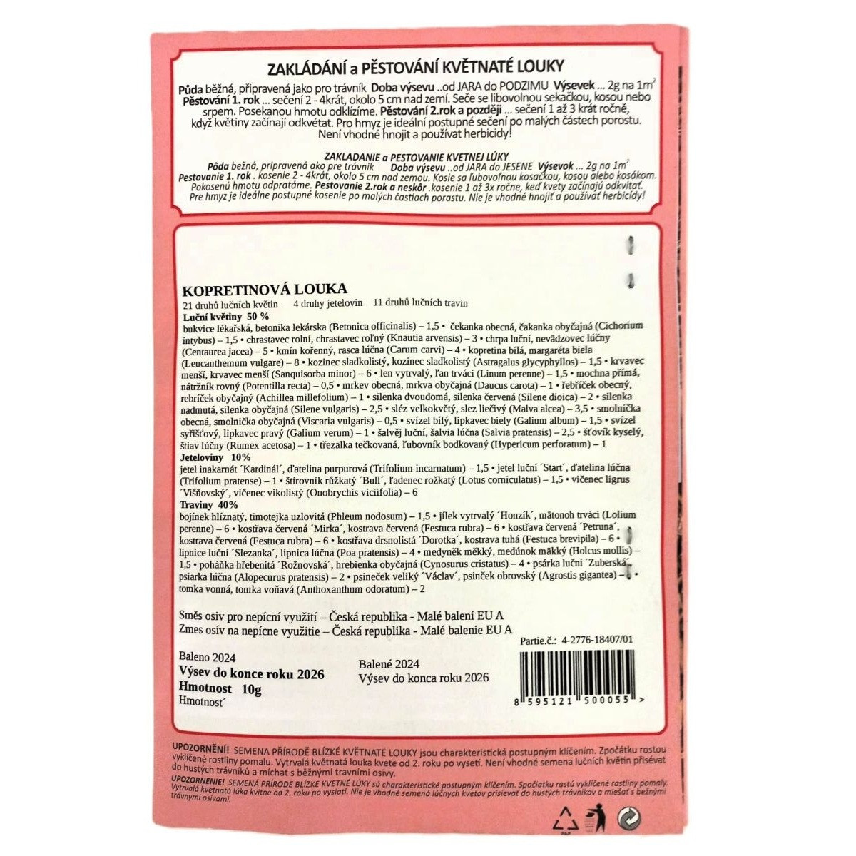 Margarétková lúka - Planta Naturalis - lúčna zmes - 10 g