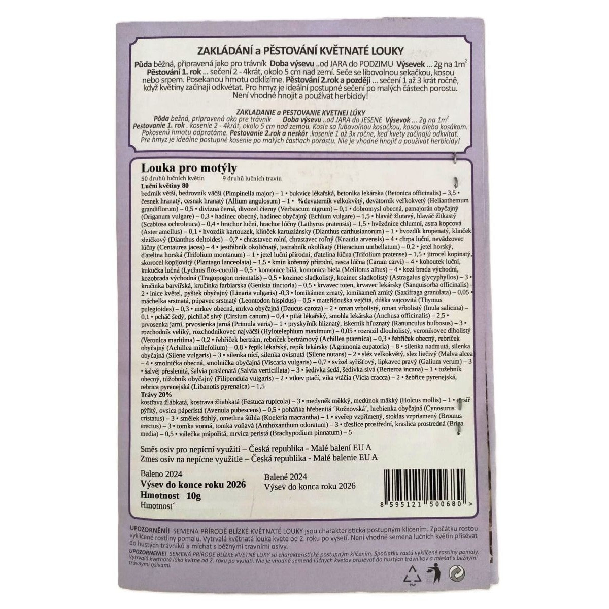 Lúka pre motýle - Planta Naturalis - lúčna zmes - 10 g