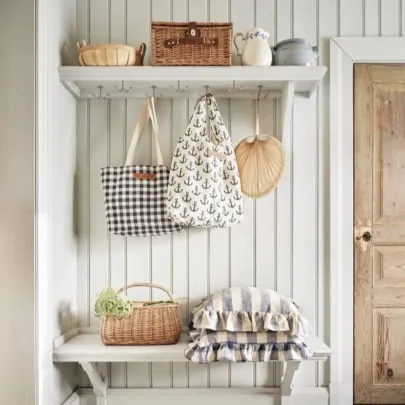 Plátená taška s kotvou - modro-biela - Strömshaga AB - 1ks