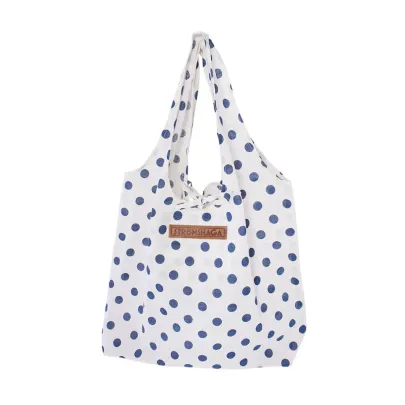 Bavlnená taška s modrými bodkami - Strömshaga AB - 1 ks