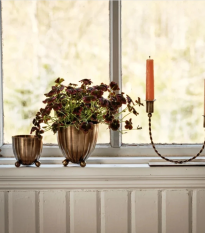 Dekoratívny kvetináč Vilmer - antik mosadz - Strömshaga AB - 8,5 x 8,5 cm - 1 ks