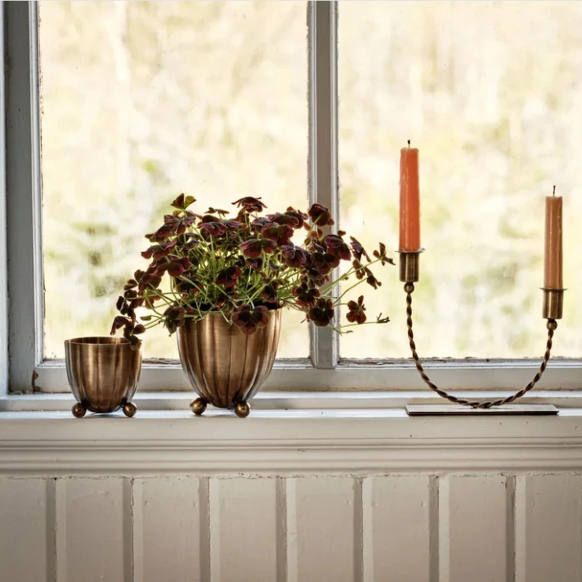 Dekoratívny kvetináč Vilmer - antik mosadz - Strömshaga AB - 8,5 x 8,5 cm - 1 ks