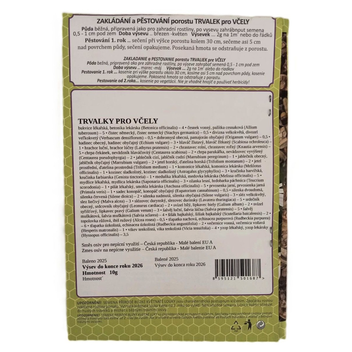 Vytrvalé kvety pre včely - Planta Naturalis - lučna zmes - 10 g