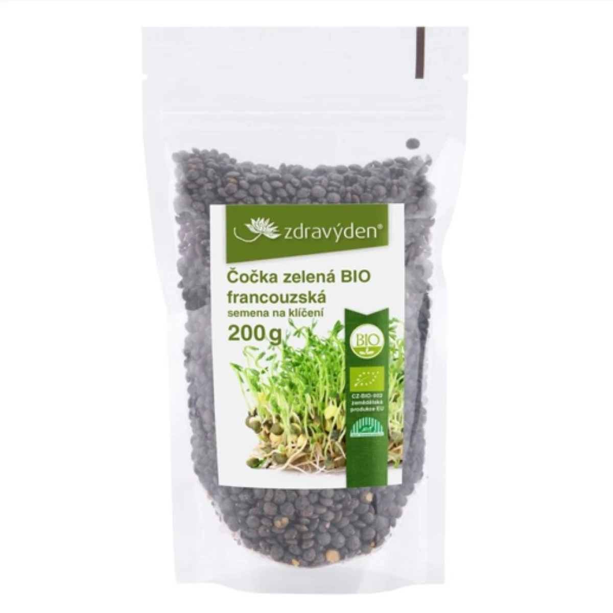 BIO Šošovka zelená francúzska - Lens culinaris med - bio semená na klíčky - 200 g