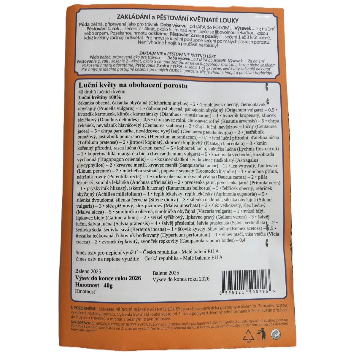 Lúčne kvety pre obohatenie porastu - Planta Naturalis - lúčna zmes - 40 g