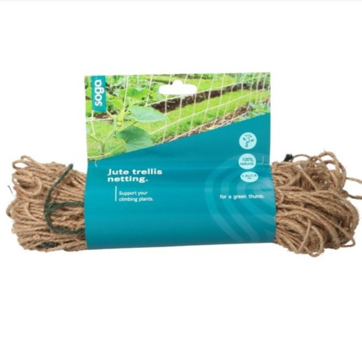 Jutová záhradná sieť - podporná sieť - SOGO - 1,8 × 1,8m - 1 ks
