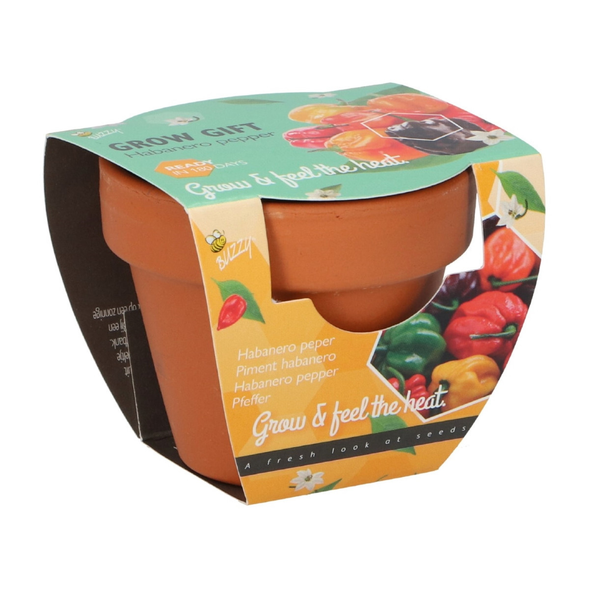Buzzy Grow Gifts - Minisada na pestovanie chilli papriky - Pieterpik - pestovateľská sada - 1 ks