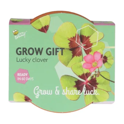 Buzzy Grow Gifts – Minisada na pestovanie štvorlístka - Pieterpik - pestovateľská sada - 1 ks