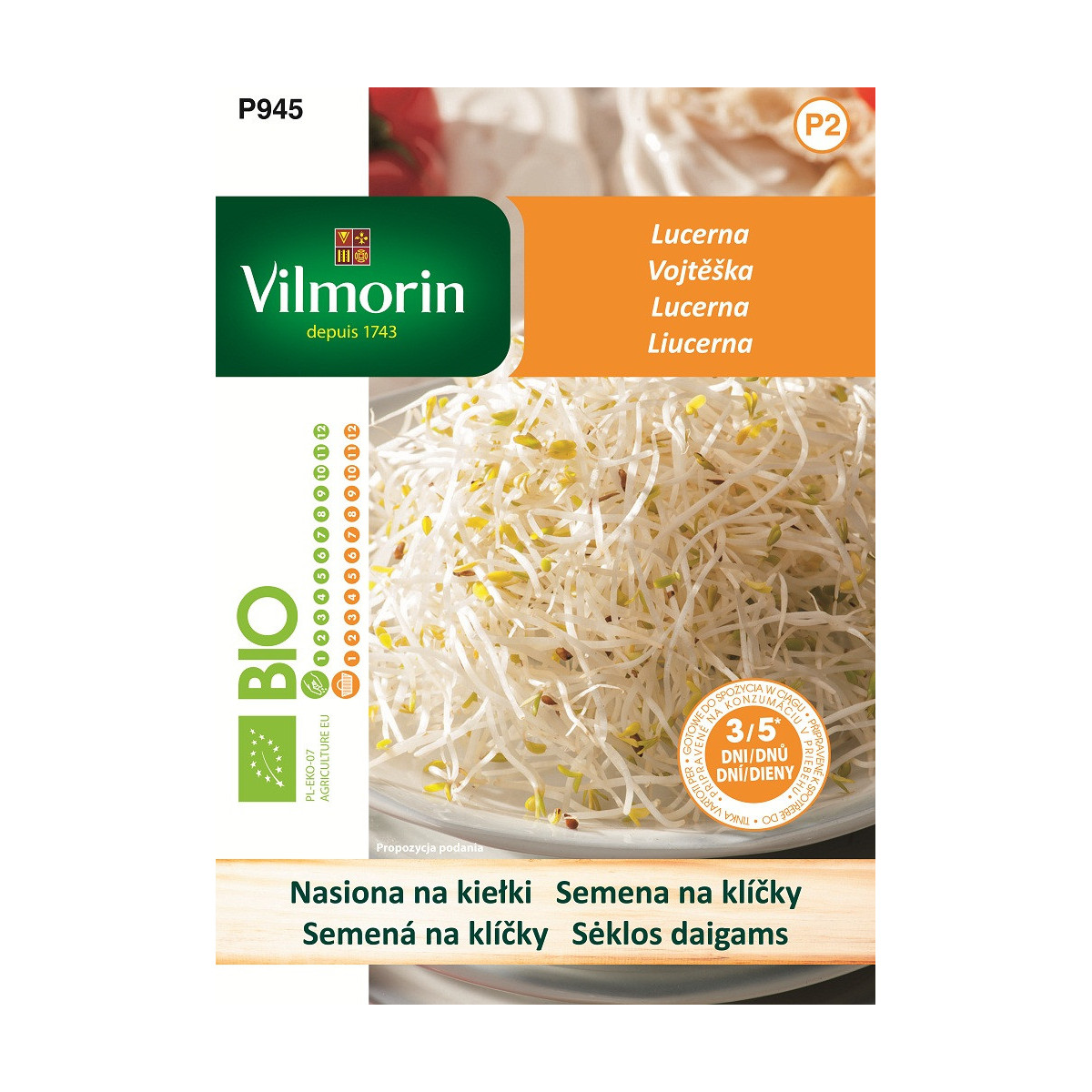 Bio semená na klíčky - Lucerna - 15 g