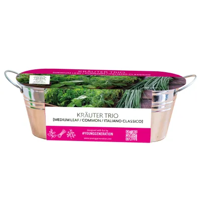 Pestovateľská sada na pestovanie byliniek vrátane pozinkovaného kvetináča - 1 ks