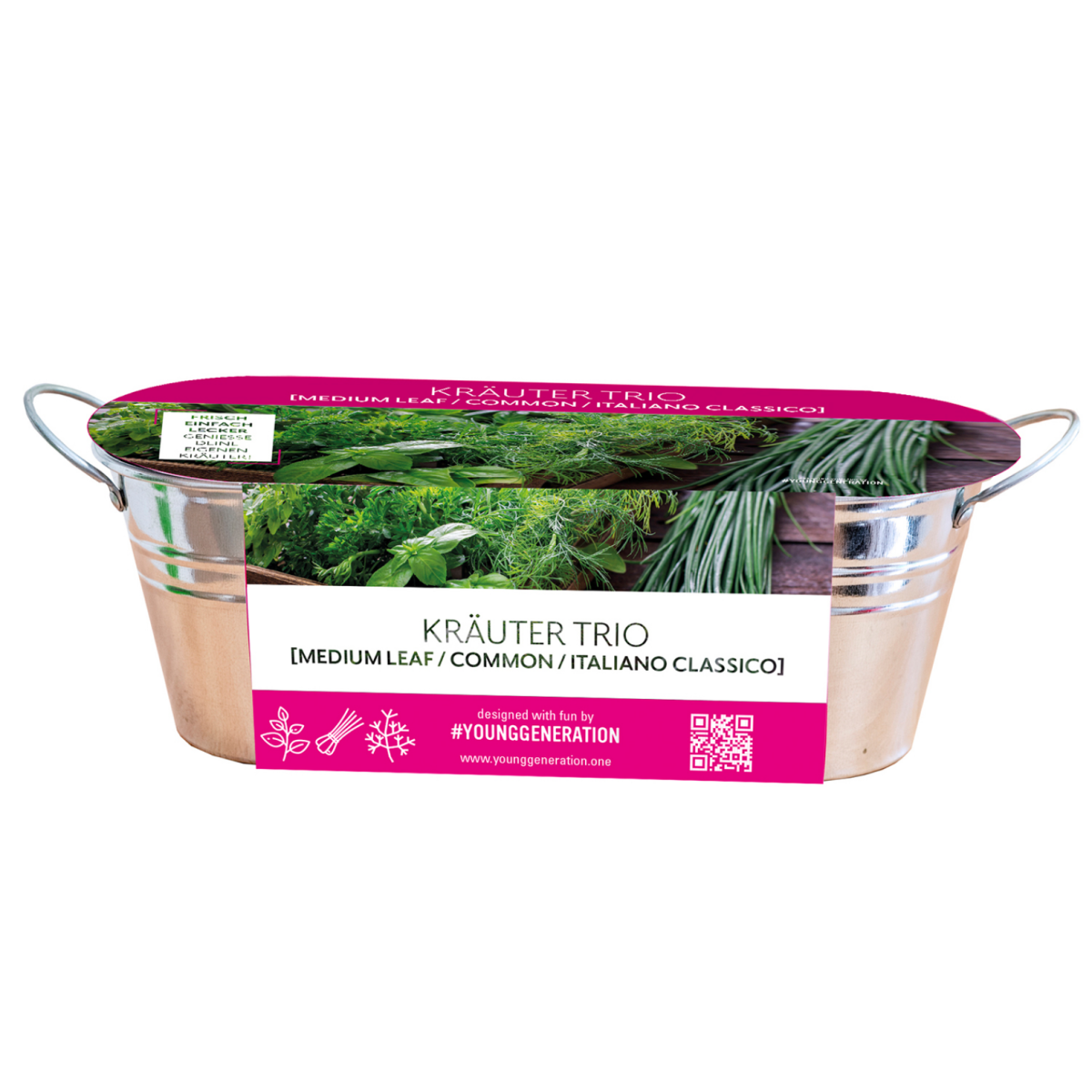 Pestovateľská sada na pestovanie byliniek vrátane pozinkovaného kvetináča - 1 ks