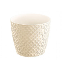 Plastový obal na kvetináč Orient - 13 cm - krémový - 1 ks