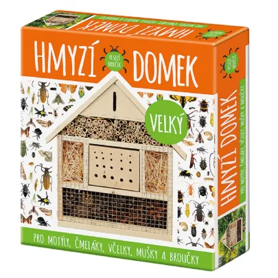 Hmyzí domček veľký - domček pre motýle, čmeliaky, včely, mušky a chrobáky - 1 ks