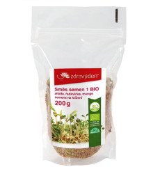Zmes bio semien na klíčenie - BIO alfalfa, reďkovka, mungo - 200 g