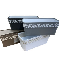 Samozavlažovací kvetináč CLOE - šedý - 30 cm - 1 ks