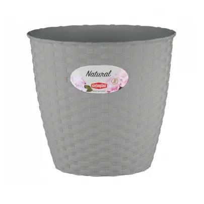 Obal na kvetináč NATURAL - šedý - 14 x 13 cm - 1 ks