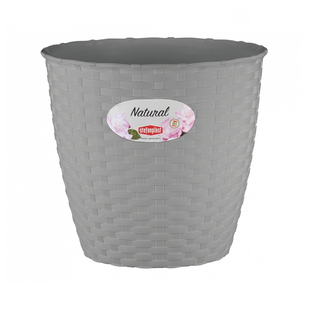 Obal na kvetináč NATURAL - šedý - 14 x 13 cm - 1 ks