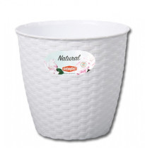 Obal na kvetináč NATURAL - biely - 14 x 13 cm - 1 ks