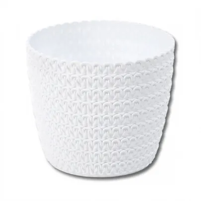 Obal na kvetináč MAGNOLIA - biely - 14 x 12 cm - 1 ks