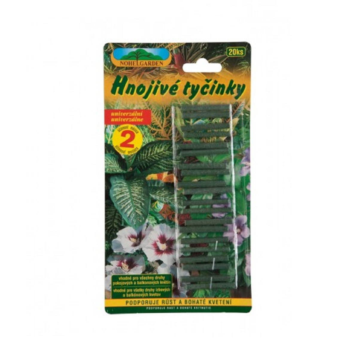 Tyčinkové hnojivo pre izbové a balkónové rastliny - Nohel Garden - 20 ks